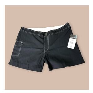 Catalina Black Swim Surf Board Shorts Cargo Pocket Women Size L/G 12-14 Unlined